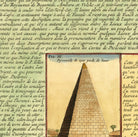 The image is a page from a book or document, featuring a detailed illustration of a pyramid with text surrounding it. The text appears to be in French and is too extensive to describe in detail. The page is not a collage of multiple images, and the focus is on the pyramid and the accompanying text.