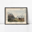 The image is a framed vintage map depicting a mountainous landscape with various peaks and valleys.