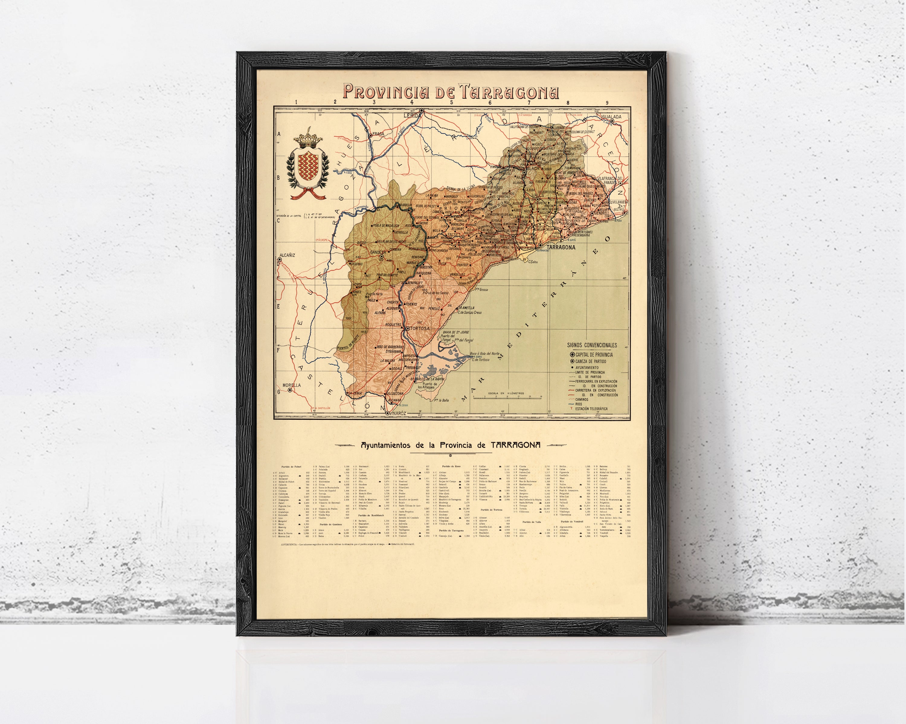 The image is a framed vintage map of the Provincia de Tarapango, showing the geographical layout and boundaries of the region.