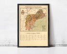 The image is a framed vintage map of the Provincia de Tarapango, showing the geographical layout and boundaries of the region.
