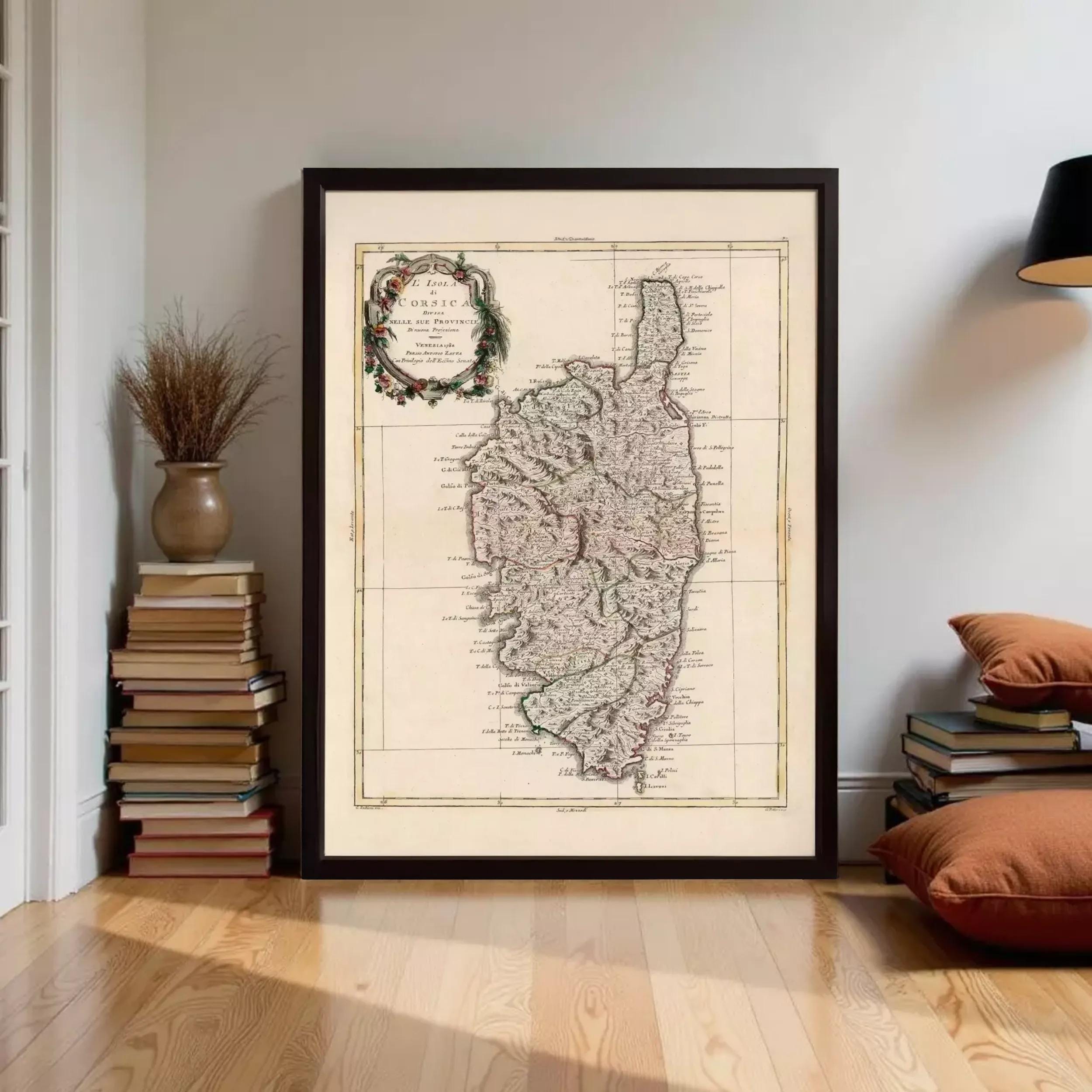 The image is a framed map of St. Kitts and Nevis, a small island located in the Caribbean.
