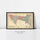 The image is a framed vintage map of the City of Bayonne, Louisiana, depicting the surrounding areas in a stylized manner.