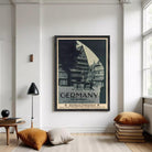 The image is a framed vintage poster advertising a tour of Germany on the horizon.