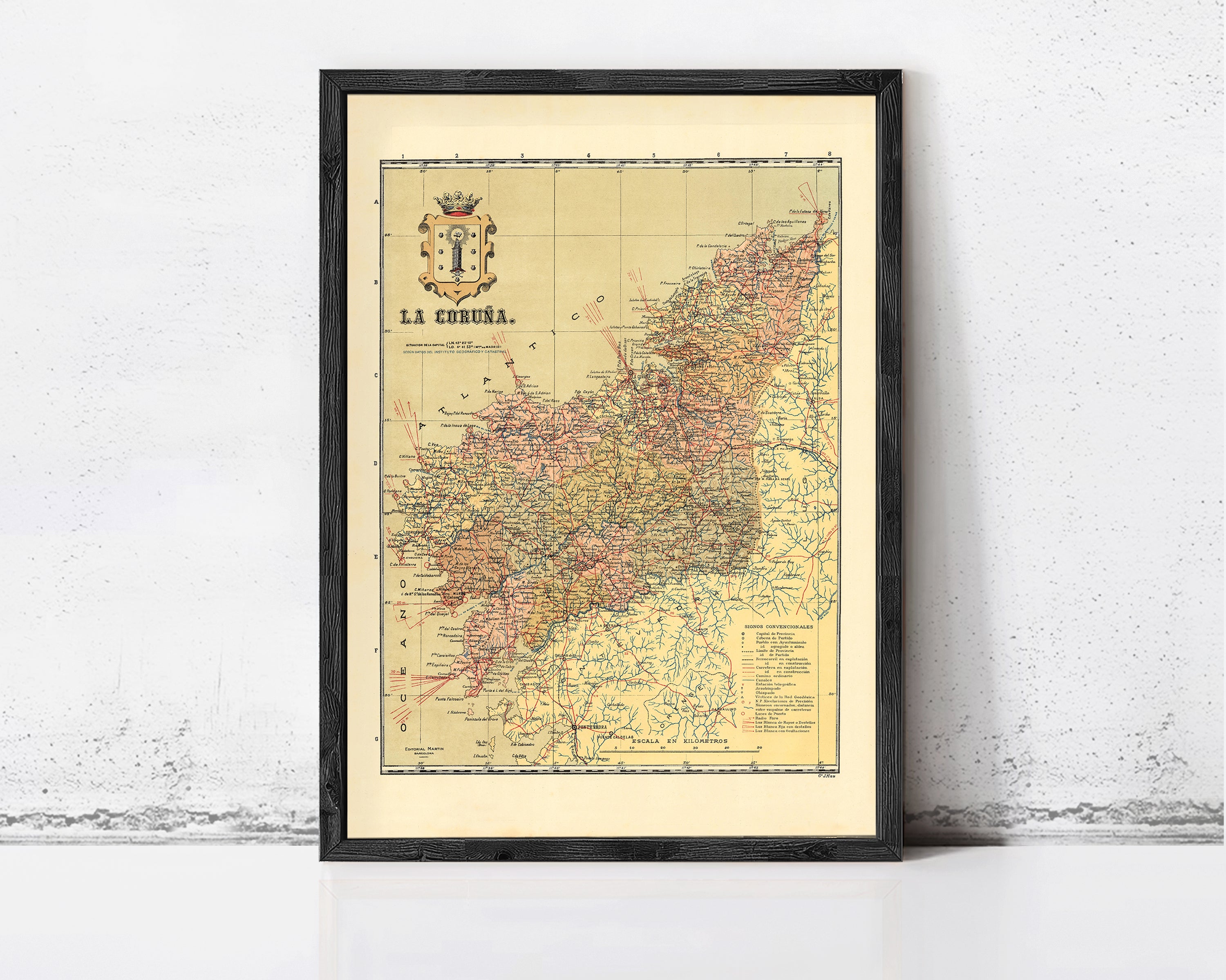 The image is a framed map of the region of the United Kingdom, specifically showing the area around the Isle of Man.