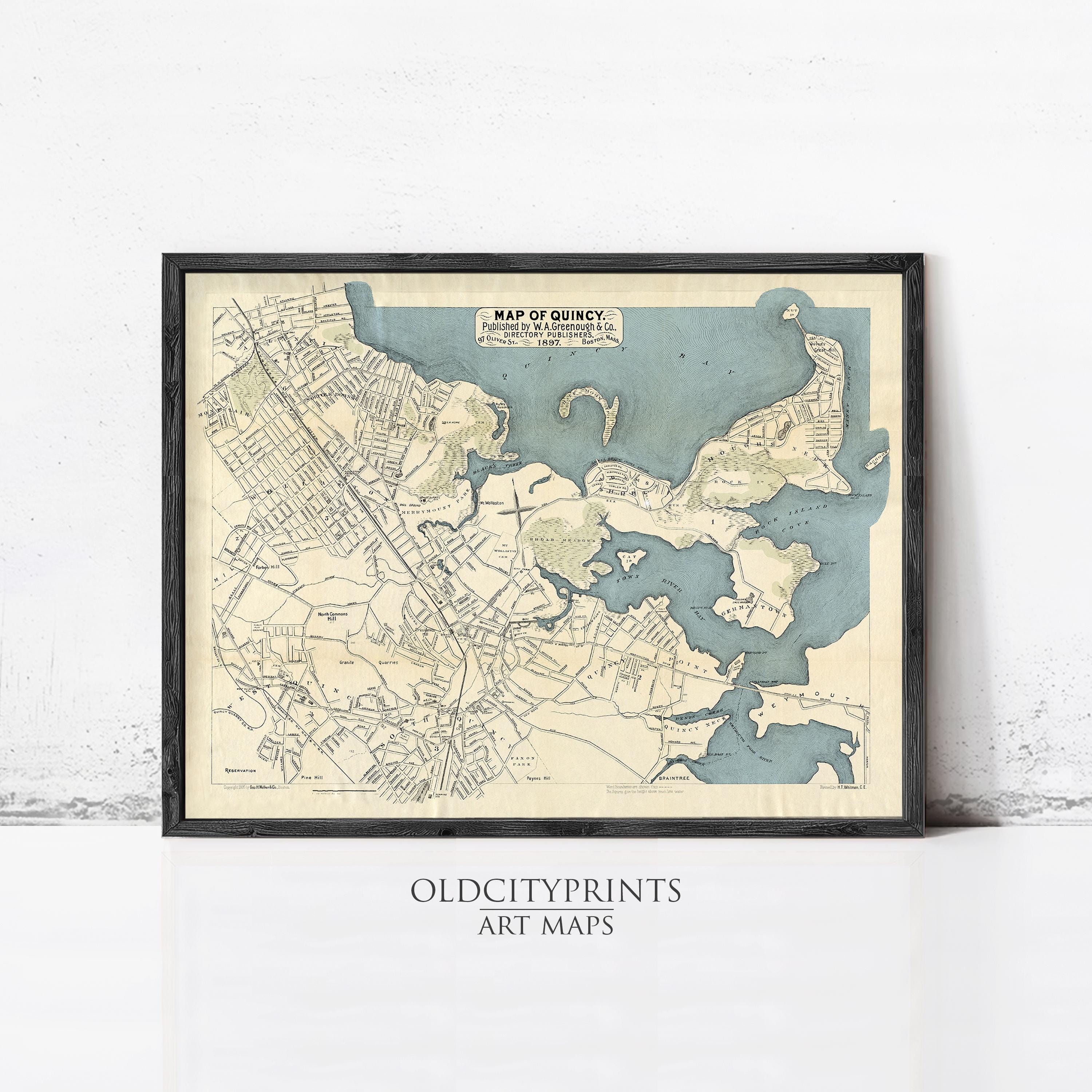 The image is a framed vintage map of the city of Boston, Massachusetts, dated 1817.
