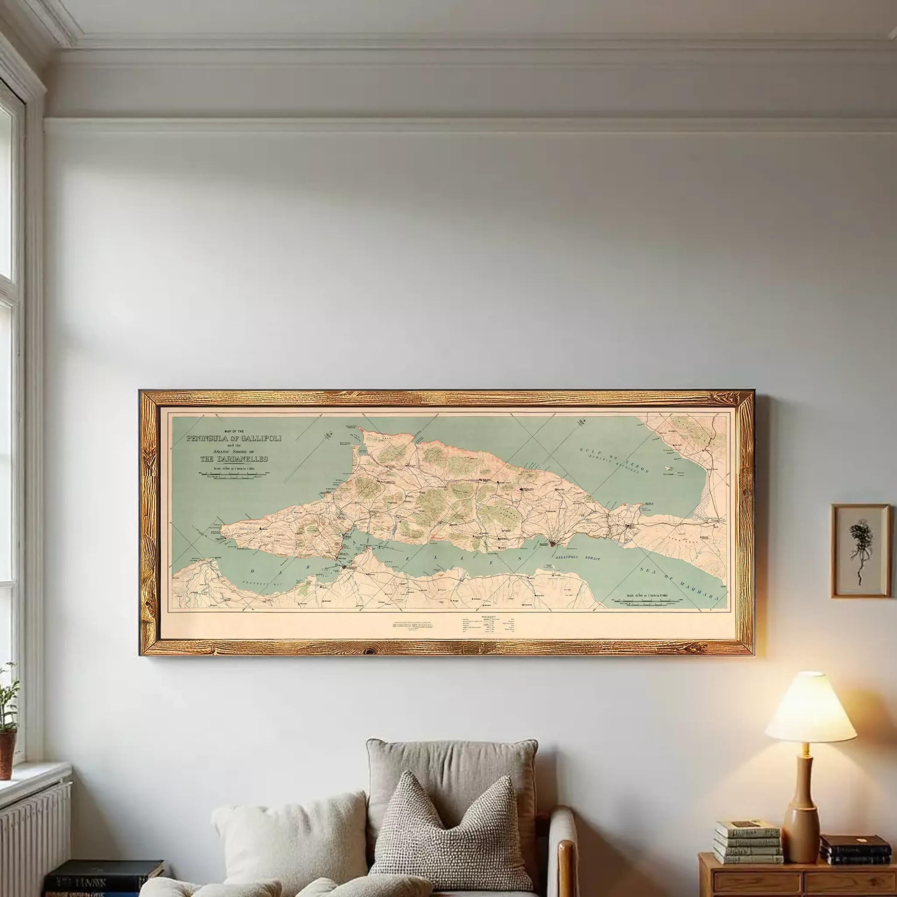 The image is a framed map of the Peninsular Islands, which is a collection of islands located in the South China Sea.