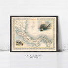 The image is a framed vintage map of Panama, featuring various landmarks and geographical features.