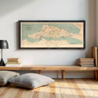 The image is a framed map of the Peninsular Islands, which is a collection of islands located in the Northern Hemisphere.
