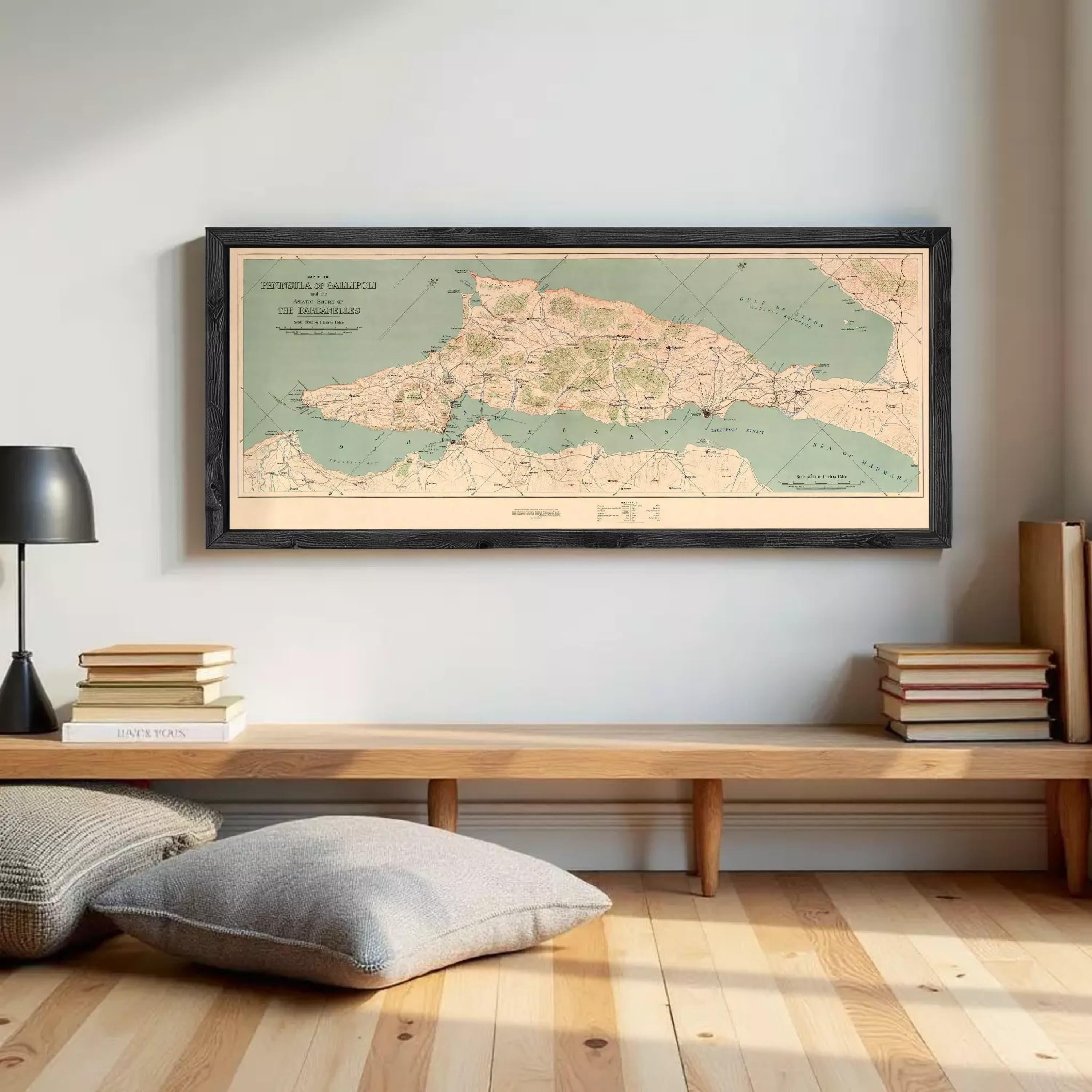 The image is a framed map of the Peninsular Islands, which is a collection of islands located in the Northern Hemisphere.