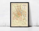 The image is a framed vintage map of Novara, showing the layout of the city and surrounding areas.