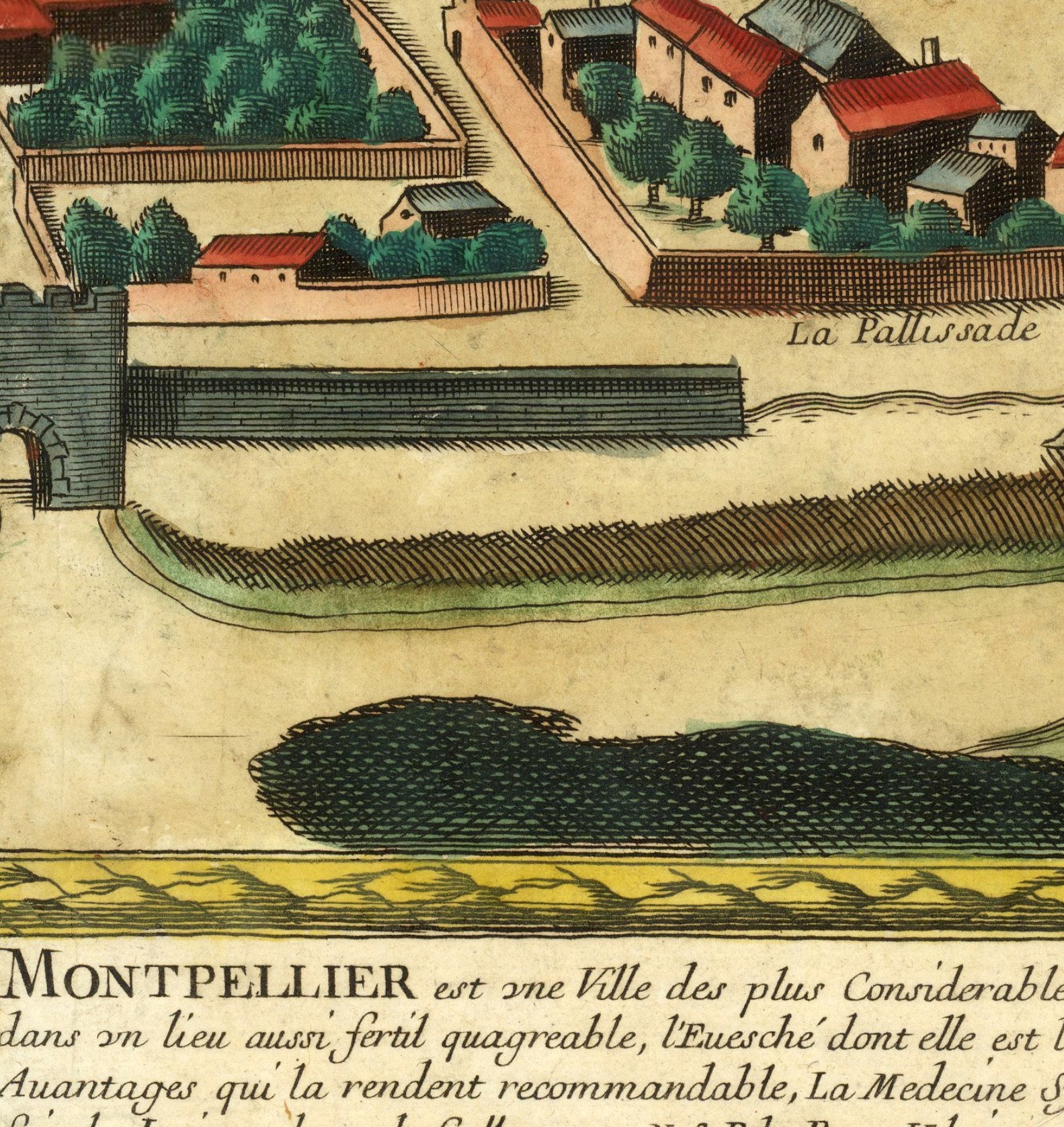 The image is a detailed map of a city, depicting various buildings, roads, and other urban elements.