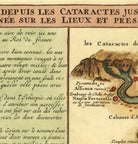 The image is a map titled "Cataractes du Jour" with a subtitle "Cataractes du Jour" and a subtitle "Cataractes du Jour du Jour" below it. The map is in French and features a drawing of a mountain range.
