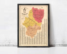The image is a framed map of the Spanish region, specifically the Spanish Armada, with a detailed layout of the naval forces and their positions.