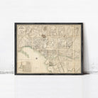 The image is a framed vintage map ofTOKYO, Japan, depicting a detailed layout of the city.