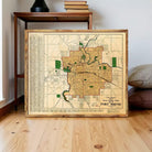 The image is a framed map of Fort Wayne, a city in Indiana, USA.