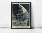 The image is a framed vintage poster advertising a tour of Germany on the horizon.