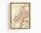 The image is a framed map of the city of Wichita Falls, Texas, showing the layout of the city and surrounding areas.