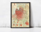 The image is a framed map of the Soviet Union, showing the different regions and their boundaries.