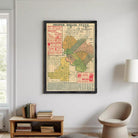 The image is a framed map of Greater Dallas, Texas, showing the city's boundaries and surrounding areas.