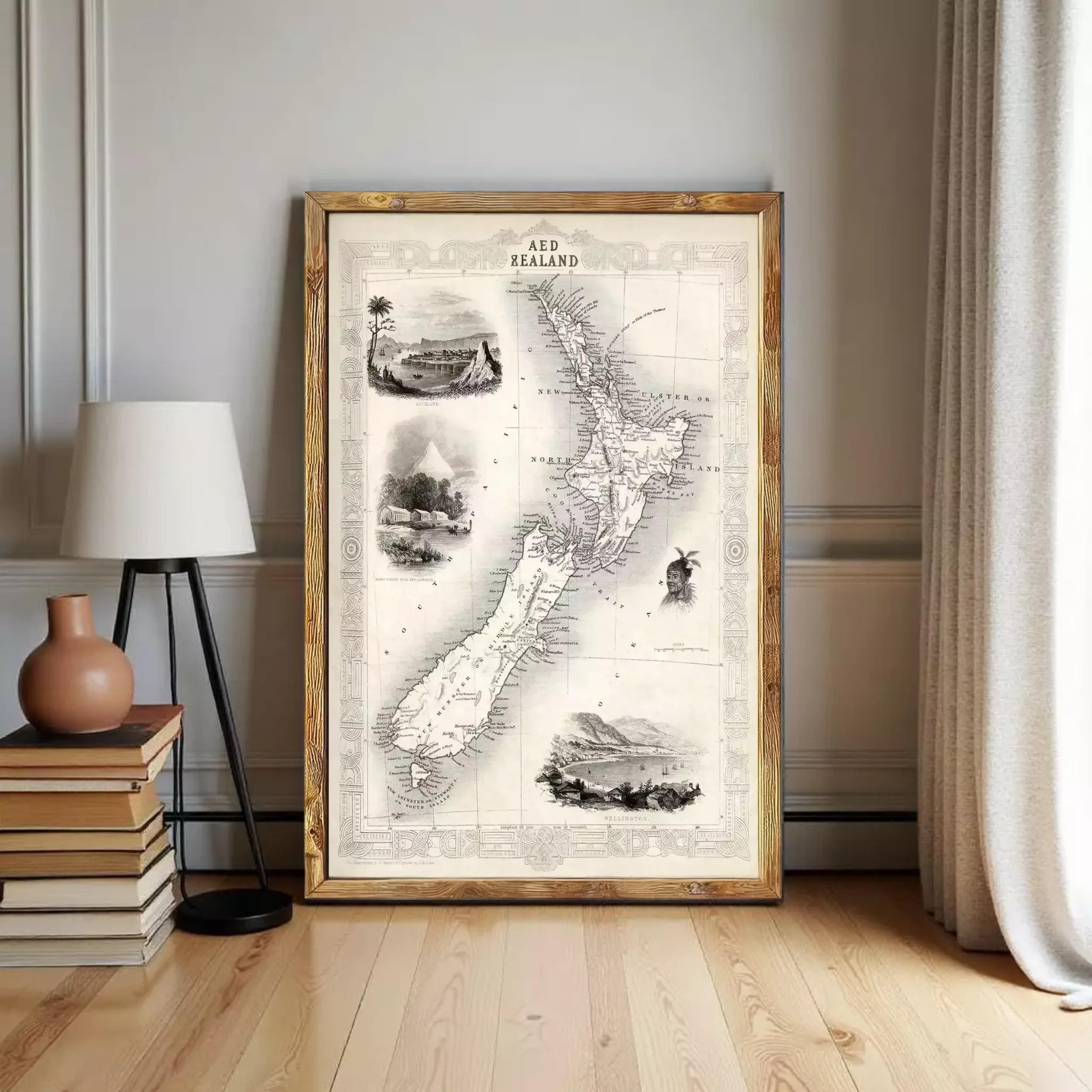 Vintage Map of New Zealand 1851 Old Map | Old Map Print – VINTAGE