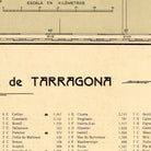 The image is a map of Tarragona, Spain, showing various landmarks and geographical features.