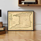 a framed map of Trinidad and Tobago, a country located in the Caribbean.