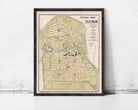 The image is an old map of the City of Adelaide, Australia, depicting the city's layout and surrounding areas.