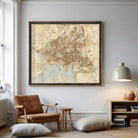 The image is a framed map of the city of Oslo, Norway.