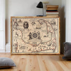 The image is a framed vintage map of the Cape Cod region, featuring various landmarks and geographical features.