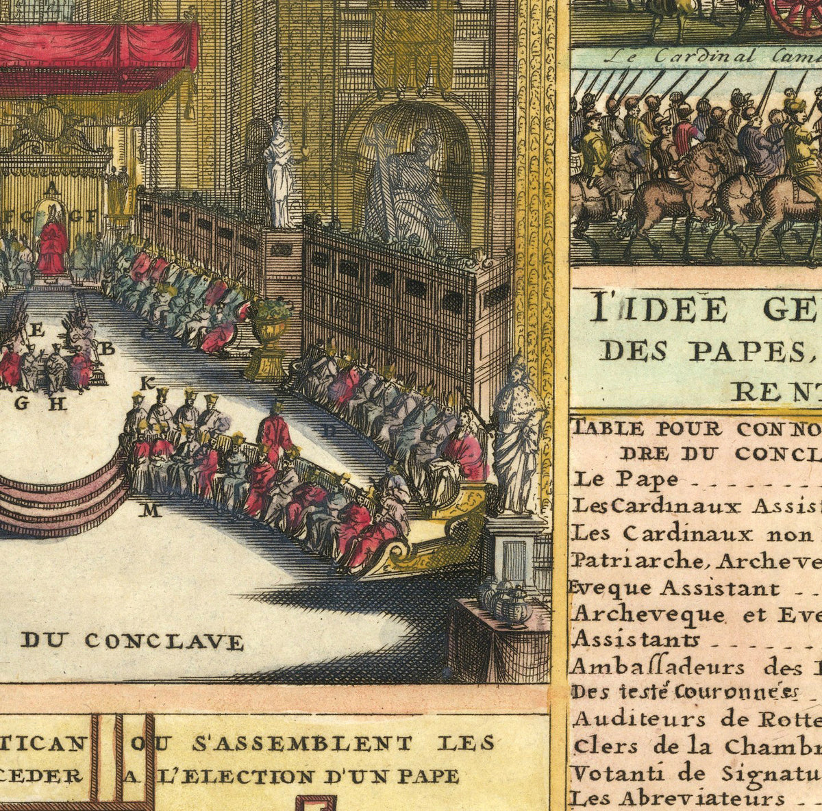The image is a detailed illustration of a historical scene, depicting a large assembly of people dressed in red robes and seated in a long row. The scene appears to be taking place in a grand, ornate building, possibly a palace or a church. The image is a collage of multiple smaller images, and the text provides additional information about the scene, such as the location, the date, and the significance of the event.