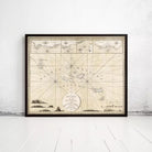 The image is a framed vintage map of the Western Caribbean, depicting various islands and coastlines.