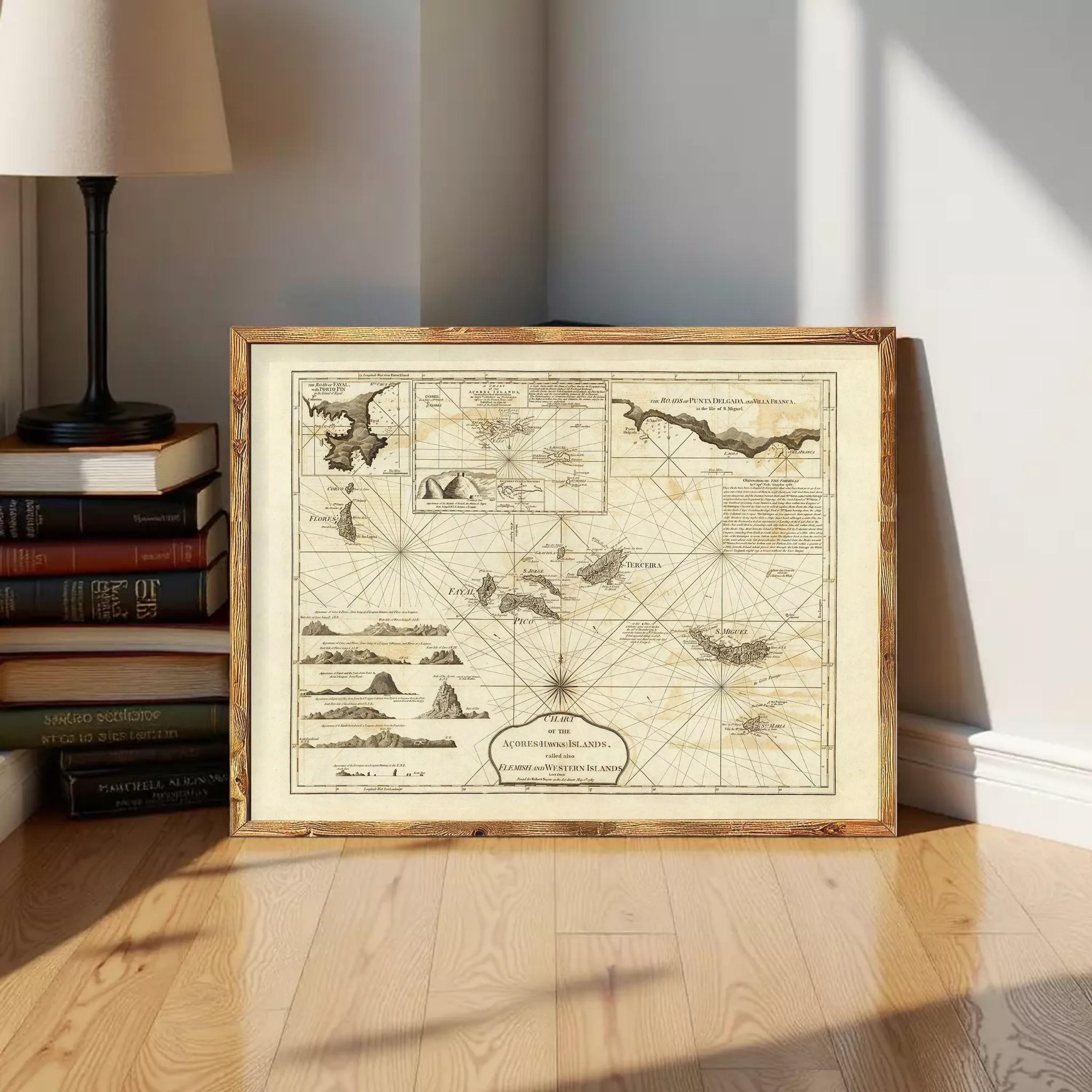 a framed map of the Acapulco Islands, a collection of islands located in the Caribbean Sea.