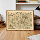 The image is a framed antique map of Europe, depicting various countries and regions.
