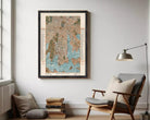 The image is a framed vintage map of Sydney, Australia, depicting the city's streets and landmarks.