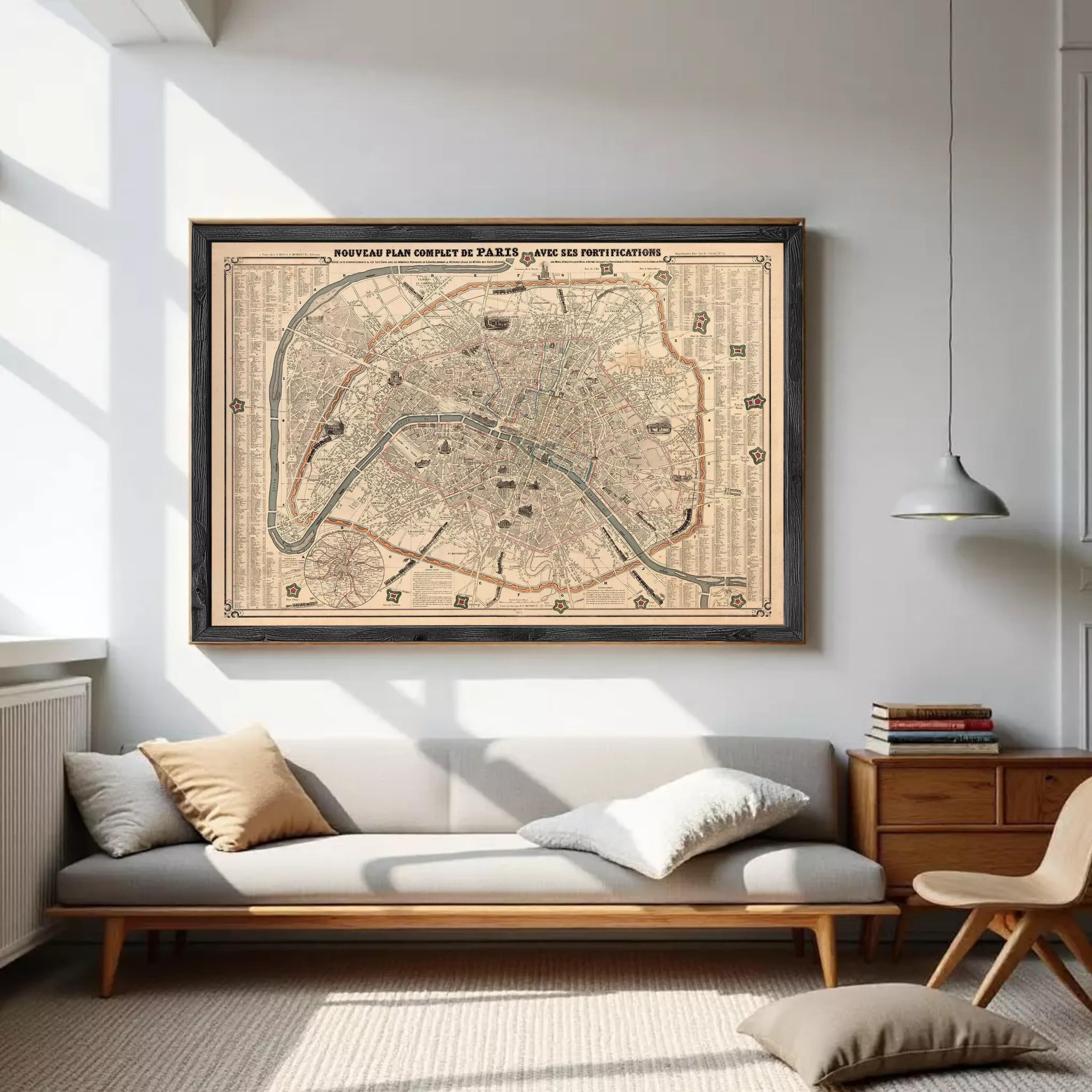 Old Map of Paris 1855 France Vintage Map – Vintage Maps & Prints