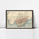 The image is a framed vintage map of the city of Charlottetown, showing the layout of the city and surrounding areas.