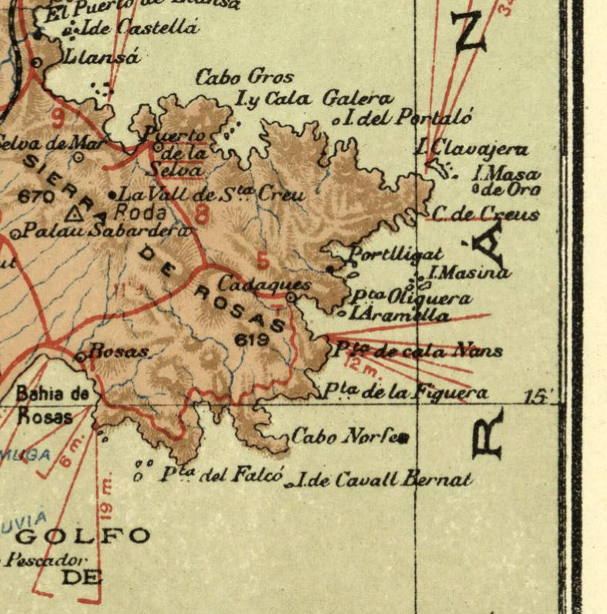 The image is a map of a region, showing various geographical features and locations. It includes islands, mountains, rivers, and other natural elements. The map is oriented with north at the top, and it appears to be a detailed and accurate representation of the area.