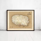 The image is a framed map of the island of Ila, located in the archipelago of Vanuatu.