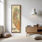 The image is a framed vintage map of California, showing the state's geographical features and boundaries.