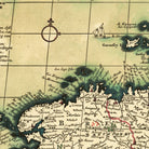 The image is a vintage map of the Caribbean region, showing various islands, coastlines, and geographical features.