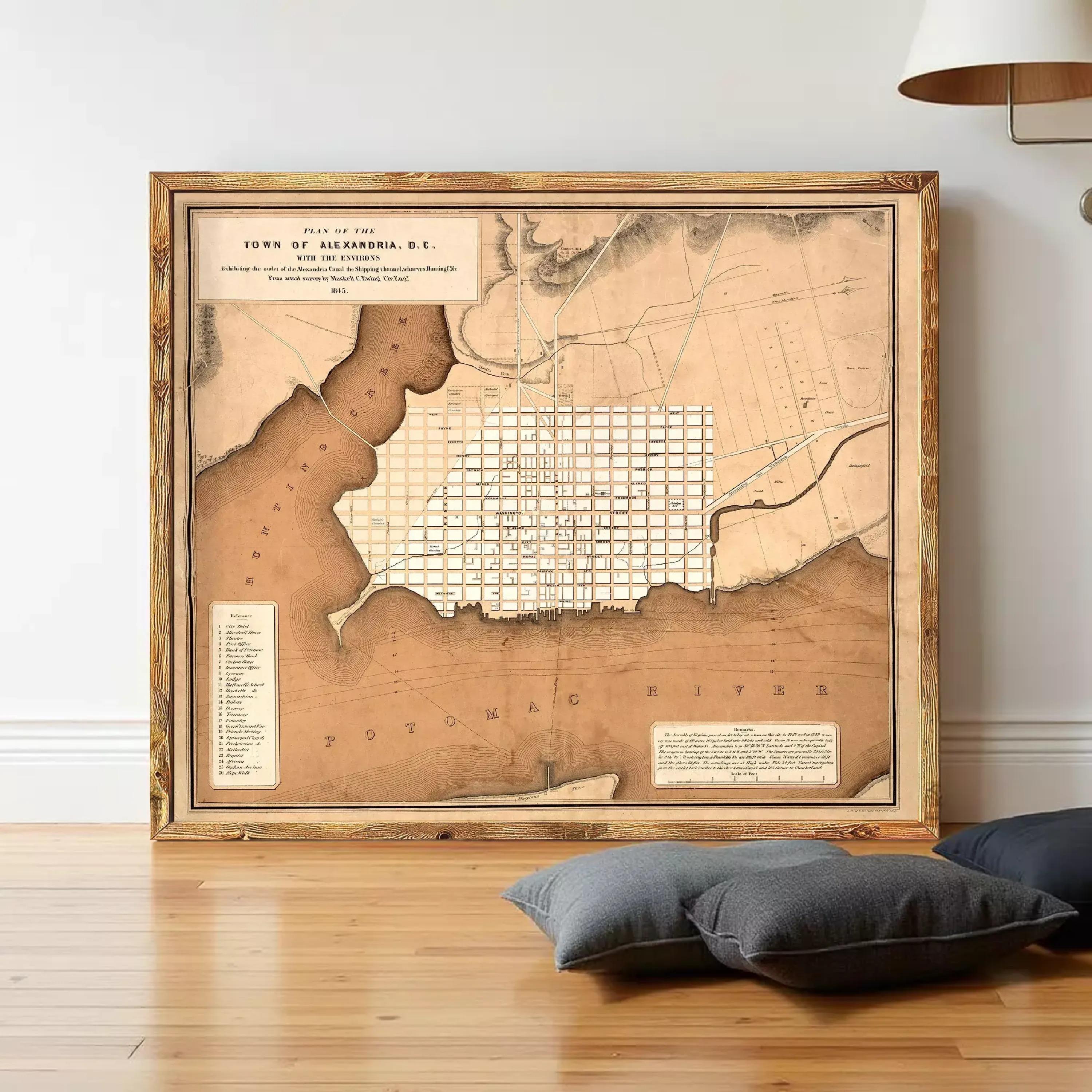 The image is a framed map of Philadelphia, Pennsylvania, showing the town of Philadelphia, the Envisioned City, and the surrounding areas.