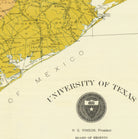 The image is a map of the United States and Mexico, with the University of Texas seal in the bottom right corner.