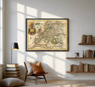 The image is a framed vintage map of Europe, depicting the continent and surrounding seas.