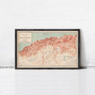 The image is a framed map of the French territory of Algeria, depicting the country's geographical layout and boundaries.