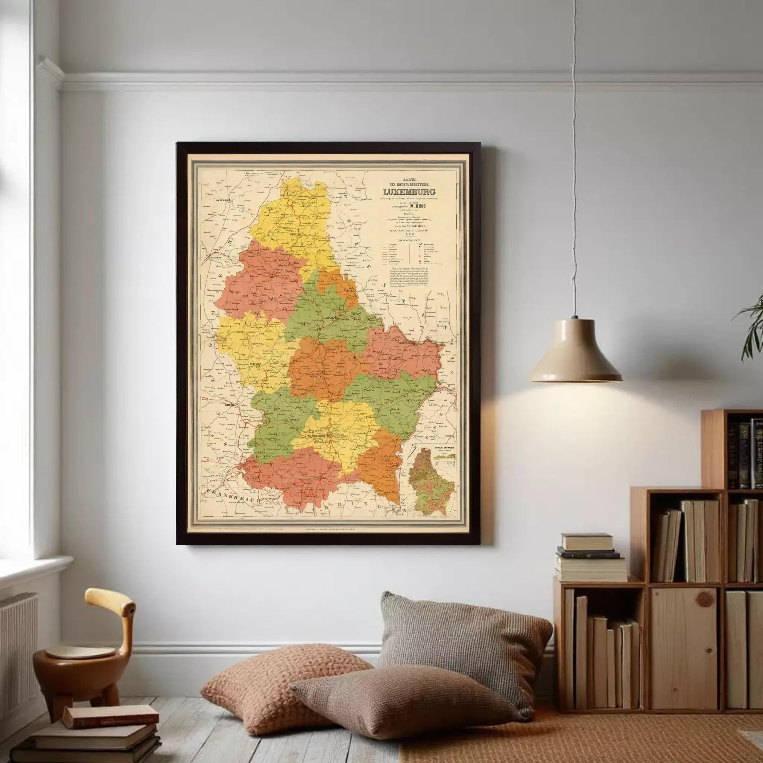 The image is a framed map of the Lützburg region, which is a German-speaking area in the Basque Country.