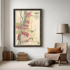 The image is a framed map of Troy, West Troy, and Green Valley, Pennsylvania, dated 1877.