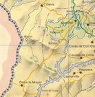 The image is a detailed map of a region, showing various landmarks, roads, and geographical features.