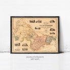 The image is a framed antique map of the City of Cambridge, Massachusetts, depicting various landmarks and streets.