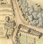 The image is a detailed map of a city, showing various buildings, roads, and other urban elements.