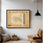 The image is a framed vintage map of a city, likely from the early 20th century.